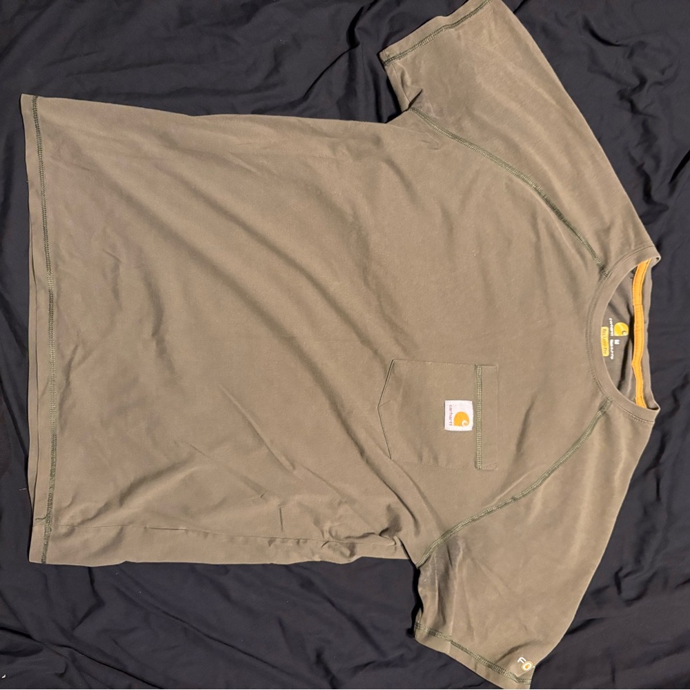 Carhartt Olive Green Tee with chest pocket